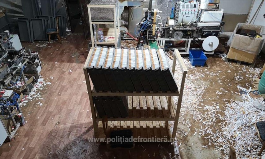 Fabrica de țigarete, foto: Poliția de Frontieră