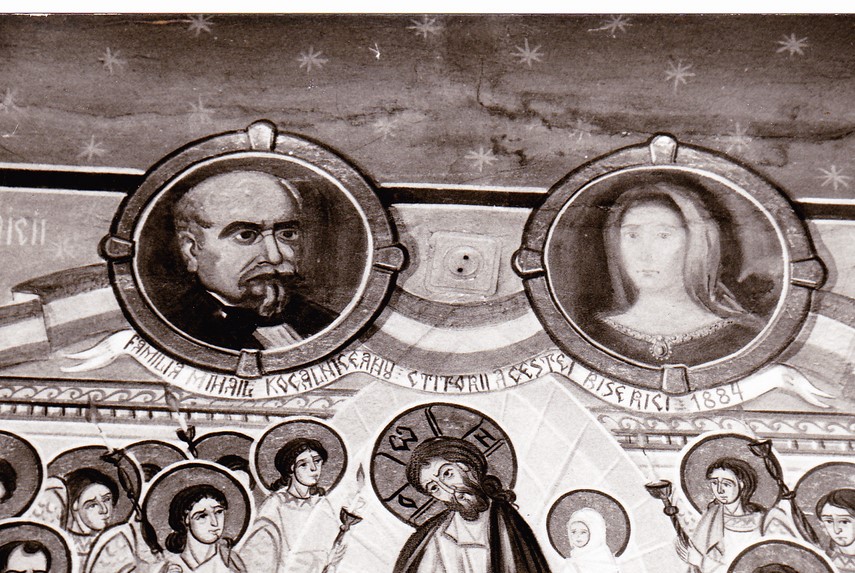 1884. Capela de la Tuzla care are pictate chipul lui Mihail și al Eufrosinei Kogălniceanu