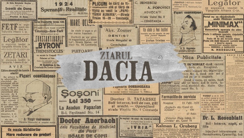 Capturi din numerele ziarului „Dacia“ din anul 1924. Sursă foto: Ziarele Arcanum
