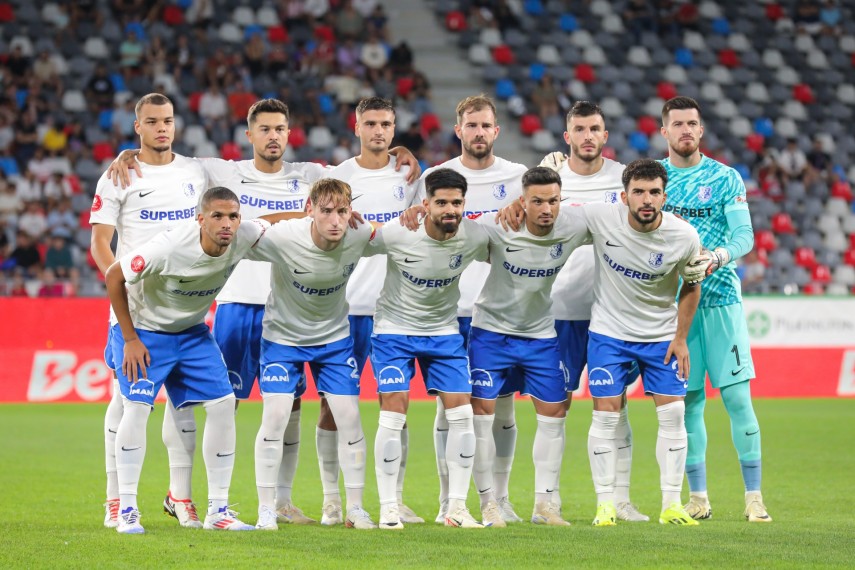 Echipa de start a Farului din meciul cu FCSB (2-3), din etapa a cincea. Sursa foto: Farul Constanța