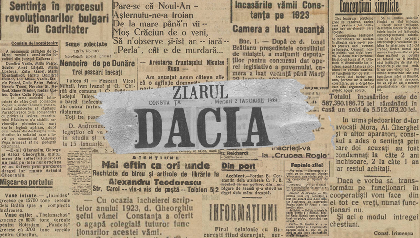 Capturi din numărul doi al ziarului „Dacia”. Foto: Arcanum