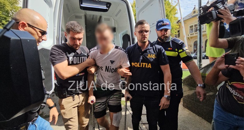 Foto: Suspectul de crimă, adus la Tribunalul Constanța - sursa: ZIUA de Constanța