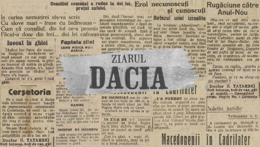 Capturi din numărul 17 al ziarului „Dacia”. Foto: Arcanum