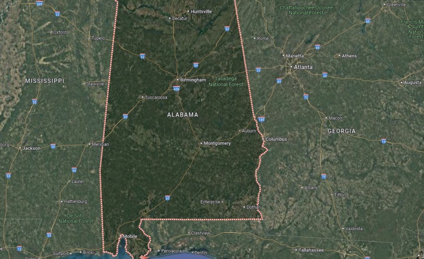 Alabama. Foto: Google Maps