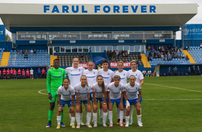  Echipa de start a Farului înaintea meciului din Superligă cu Gloria 2018 Bistrița - Năsăud, câștigat cu 3-0. Sursa foto: Farul Constanța