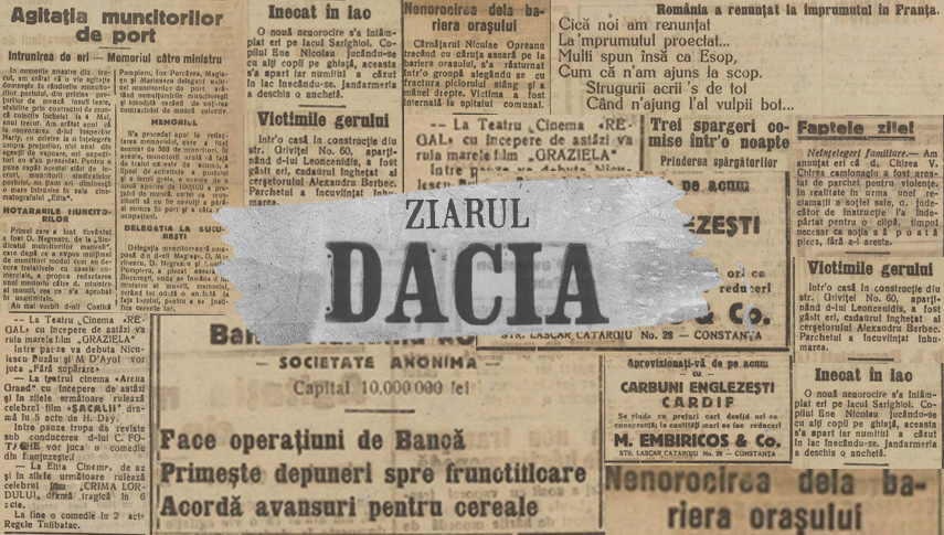 Capturi din numărul 21 al ziarului „Dacia”. Foto: Arcanum