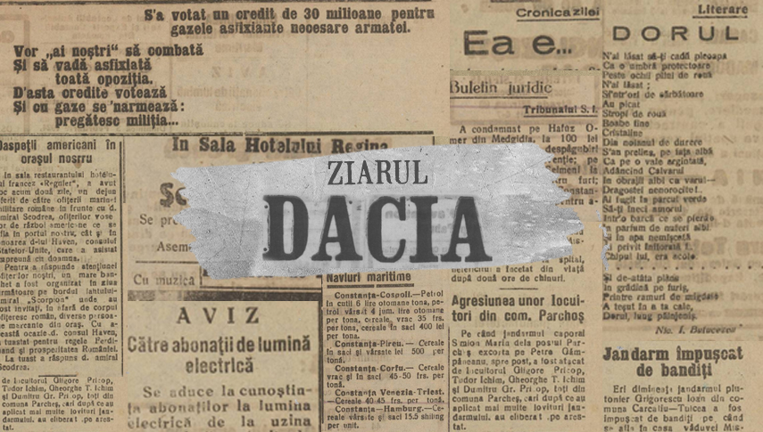 Capturi din numărul 22 al ziarului „Dacia”. Foto: Arcanum