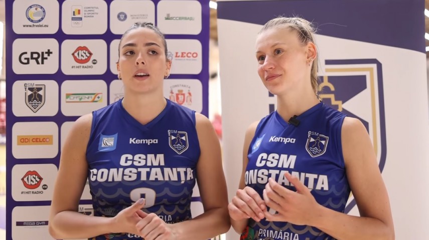 Gabriella Rocha și Paula Mohr. Sursa foto: Facebook (CSM Constanța Volei)