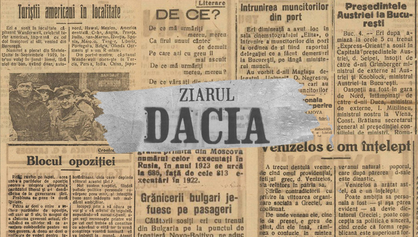 Capturi din numărul 27 al ziarului „Dacia“. Sursă foto: Arcanum