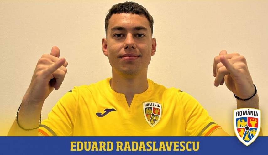 Eduard Radaslavescu a marcat în minutul 90. Sursa foto: Facebook (Echipa națională de fotbal a României)