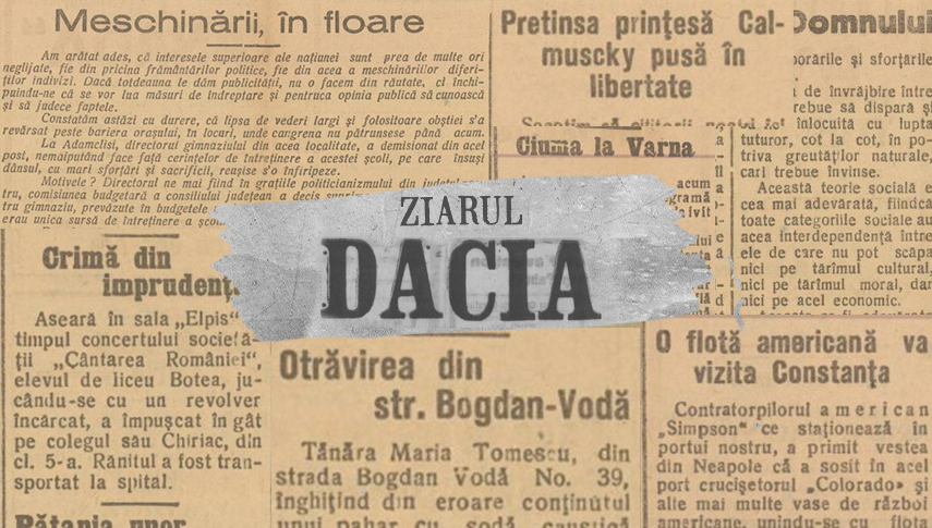 Capturi din numărul 29 al ziarului „Dacia“. Sursă foto: Arcanum