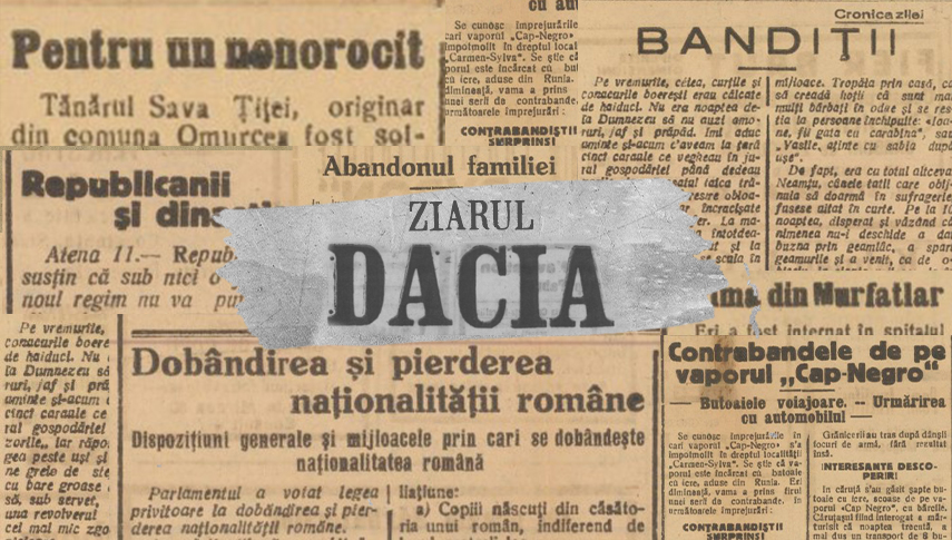 Capturi din numărul 33 al ziarului „Dacia“. Sursă foto: Arcanum