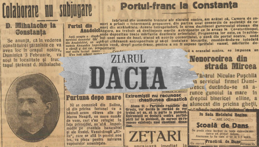 Capturi din numărul 24 al ziarului „Dacia”. Foto: Arcanum