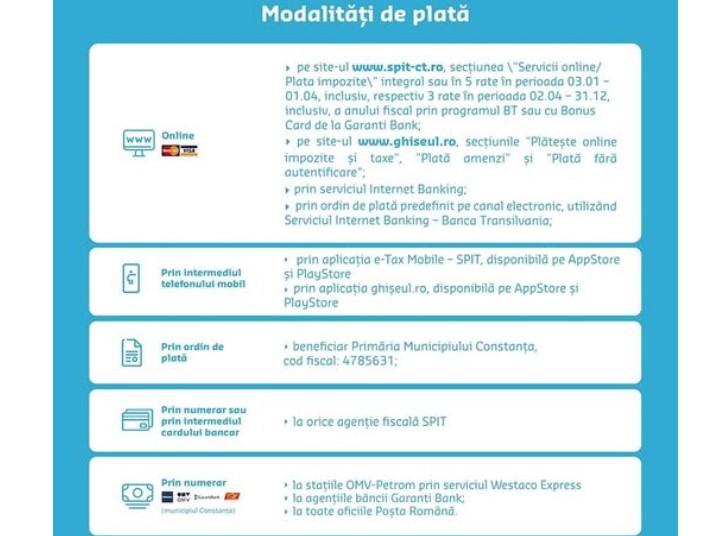 Plăți impozite și taxe locale, Sursa foto: Facebook/Primăria Constanța