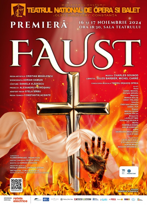 Afiș Faust, Sursa foto: Teatrul Național de Operă și Balet „Oleg Danovski” Constanța