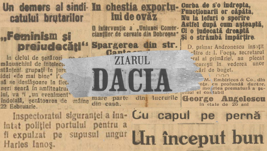 Capturi din numărul 41 al ziarului „Dacia”. Foto: Arcanum