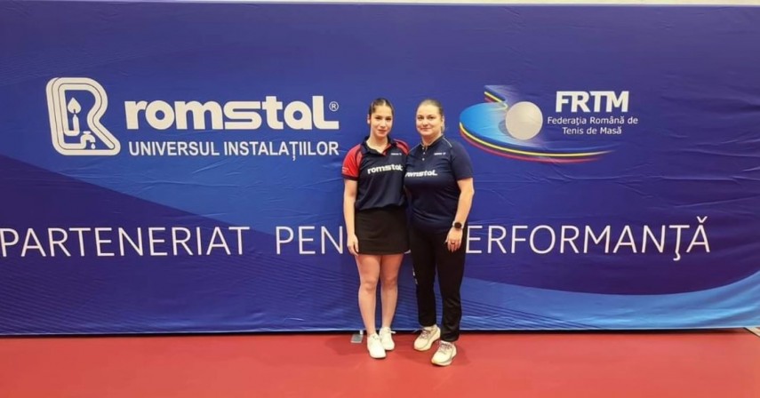 Bianca Mei-Roșu și Anamaria Sebe. Sursa foto: Facebook (CSM Constanța Tenis de Masă)