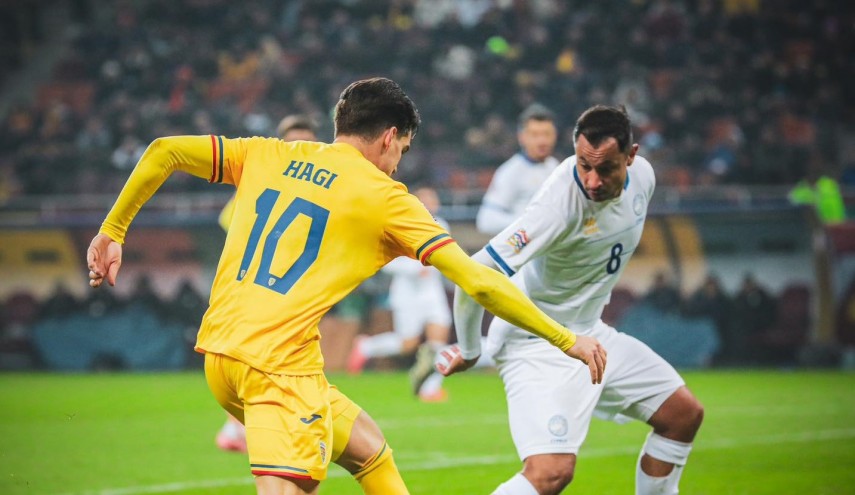 Ianis Hagi, în meciul România - Cipru 4-1. Sursa foto: Facebook (Echipa națională de fotbal a României)