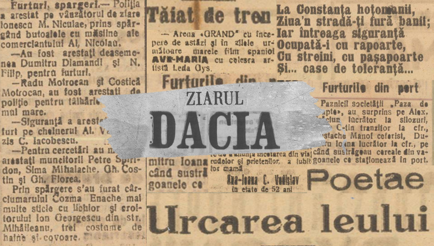 Capturi din numărul 44 al ziarului „Dacia”. Foto: Arcanum