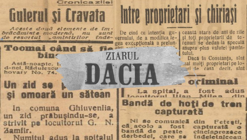 Capturi din numărul 48 al ziarului „Dacia“. Sursă foto: Arcanum