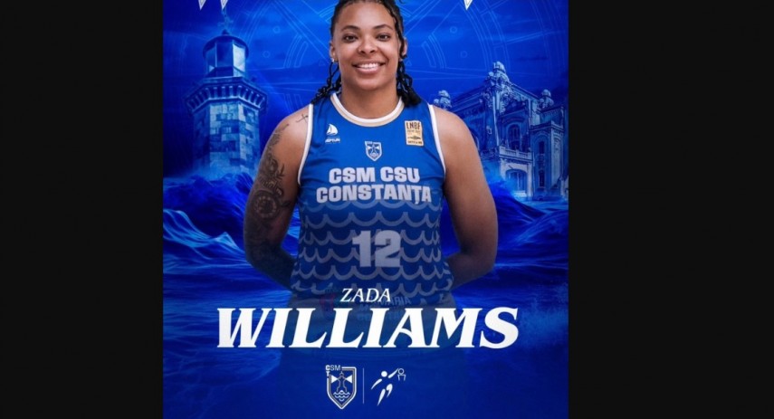 Zada Williams, în 2024, la momentul prezentării la CSM Constanța. Sursa foto: Facebook (CSM Constanța)